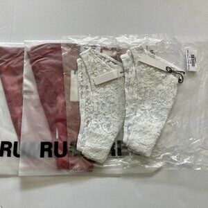 Rumored Smitten Brief Panties White and Crimson Lace size XS - 4 pack set